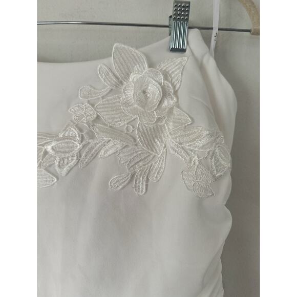 NWOT Lulus Divine Sensation White 3D Embroidered Strapless Mini Dress Size Large - Picture 5 of 9